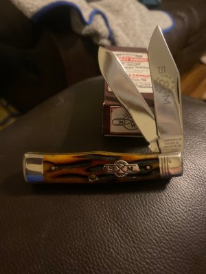New Schatt & Morgan File & Wire Tested Bone  Handle With Nickel Silver Bolsters & 2 Blades NIB