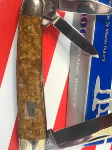 1993 Bulldog Brand 3 Blade Whittler Knife w/ Gold Dust Handles -NOS and Mint 1993 Bulldog Brand 3 Blade Whittler Knife w/ Gold Dust Handles -NOS and Mint