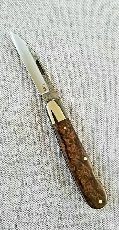 K'roo Custom Sway Back Lockback Knife,Beech Burl,NEW,W/GEC slip, 4",VIPER K'roo Custom Sway Back Lockback Knife,Beech Burl,NEW,W/GEC slip, 4",VIPER