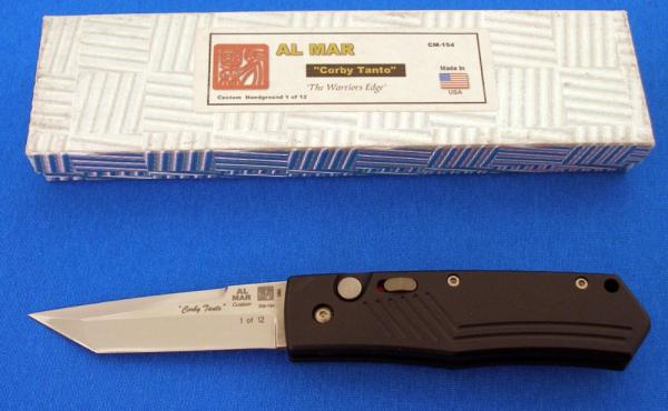 AL MAR CUSTOM USA CORBY TANTO THE WARRIORS EDGE AUTOMATIC / SWITCHBLADE Knife MIB Handground 1 OF 12 AL MAR CUSTOM USA CORBY TANTO THE WARRIORS EDGE AUTOMATIC / SWITCHBLADE Knife MIB Handground 1 OF 12