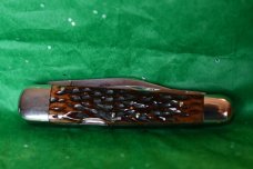 "I Can Dig Gold From Quartz" Whittler Brown Bone 1980's # 17/600 (?) Lock-back main Blade "I Can Dig Gold From Quartz" Whittler Brown Bone 1980's # 17/600 (?) Lock-back main Blade