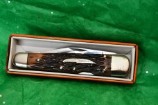 "I Can Dig Gold From Quartz" Whittler Brown Bone 1980's # 17/600 (?) Lock-back main Blade "I Can Dig Gold From Quartz" Whittler Brown Bone 1980's # 17/600 (?) Lock-back main Blade