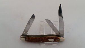 Schrade Walden Serpentine Stockman Knife with Peach Seed Bone 861 (1950"s)