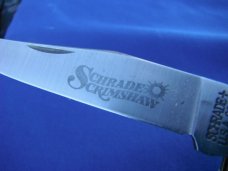 SCHRADE+ USA 296Y Numbered SCRIMSHAW THE TRAPPER POCKET KNIFE   Serial# 3231 
