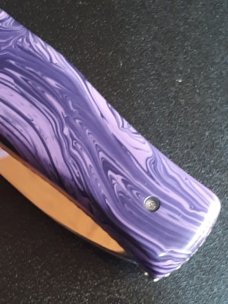 Custom Mikov Lever Action Auto w/ Charoite Stone & File Work Custom Mikov Lever Action Auto w/ Charoite Stone & File Work