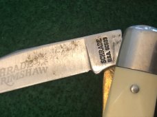 Three Schrade Walden / Schrade NY Schrade USA Knives + 1 - Yellow Handles Birdseye Pins Three Schrade Walden / Schrade NY Schrade USA Knives + 1 - Yellow Handles Birdseye Pins