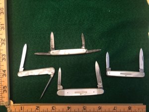 Four German Pearl / Faux Pearl Pen Knives- Boker, Wadsworth, unmarked and Herder