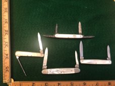 Four German Pearl / Faux Pearl Pen Knives- Boker, Wadsworth, unmarked and Herder Four German Pearl / Faux Pearl Pen Knives- Boker, Wadsworth, unmarked and Herder