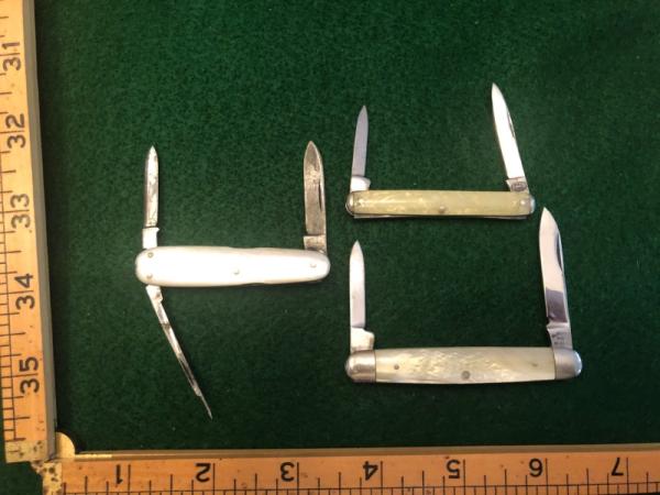 Three Pearl / Faux Pearl Pen Knives, Keen Kutter and 2 PAL knives Three Pearl / Faux Pearl Pen Knives, Keen Kutter and 2 PAL knives