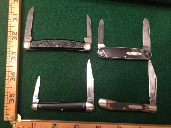 Four nice EDC Smaller knives - Robeson Pocketeze, Schrade, Cattaraugus, Camillus