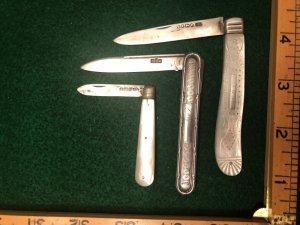 Three Hallmarked Silver Fruit Knives