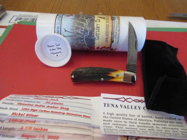 Tuna Valley Phoenix Jack Amber Stag Damascus Tuna Valley Phoenix Jack Amber Stag Damascus