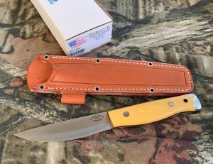 AMERICAN KNIFE COMPANY FOREST II, A-2 Steel, Antique Ivory Micarta