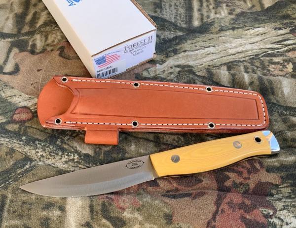 AMERICAN KNIFE COMPANY FOREST II, A-2 Steel, Antique Ivory Micarta AMERICAN KNIFE COMPANY FOREST II, A-2 Steel, Antique Ivory Micarta