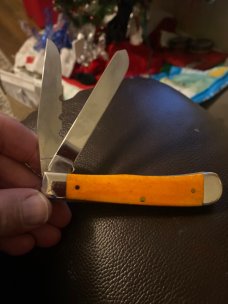 2015 Case XX USA 6254 SS Happy Halloween Orange Persimmon Bone Trapper With Two Blades 1 Part Serrat 2015 Case XX USA 6254 SS Happy Halloween Orange Persimmon Bone Trapper With Two Blades 1 Part Serrat