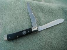 NIB/NOS Smith & Wesson SW1020 Black Trapper 2 Blade W/ Horn Handles pocket knife NIB/NOS Smith & Wesson SW1020 Black Trapper 2 Blade W/ Horn Handles pocket knife