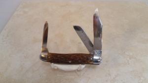 Schrade Cut. Co. Junior Stockman Knife with Peachsead Bone (1904-46)
