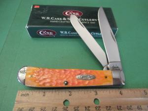 Case XX Yellow Red Bone Handle Limited Run Trapper Pattern # 06254 SS 