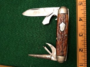 Very Hard to find Remington R3863 "Auto Knife" Bone Handles Acorn Shield