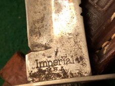 Two Fixed Blade Knives with Sheaths, Queen slab handle & Imperial Two Fixed Blade Knives with Sheaths, Queen slab handle & Imperial