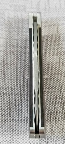 Jeff Mitchell Custom Dogleg Knife, Damasteel & Exotic African Blackwood,NEW, W/maker's slip, 4" Jeff Mitchell Custom Dogleg Knife, Damasteel & Exotic African Blackwood,NEW, W/maker's slip, 4"