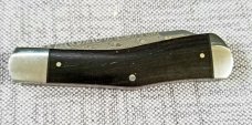 Jeff Mitchell Custom Dogleg Knife, Damasteel & Exotic African Blackwood,NEW, W/maker's slip, 4" Jeff Mitchell Custom Dogleg Knife, Damasteel & Exotic African Blackwood,NEW, W/maker's slip, 4"