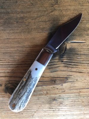 A. Wright & Son Sheffield, England Classic Barlow Knife w/Stag Scales and Clip Blade