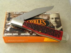Marbles M.S.A. Co. 02 Gladstone, Mich USA Red Bone Large Coke Bottle Knife in Box c.2002