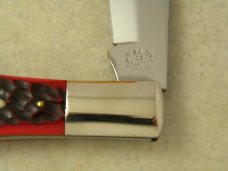 Marbles M.S.A. Co. 02 Gladstone, Mich USA Red Bone Large Coke Bottle Knife in Box c.2002