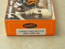 Marbles M.S.A. Co. 02 Gladstone, Mich USA Red Bone Large Coke Bottle Knife in Box c.2002