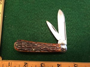 Nice Ulster Knife Co 2 blade Barehead Jack Knife Bone Handles