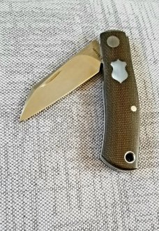 Vetrov Custom Native Knife ,NEW, OD Micarta, 3.625",M390,slip & box, original Native designer Vetrov Custom Native Knife ,NEW, OD Micarta, 3.625",M390,slip & box, original Native designer