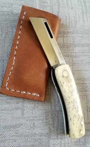 K'roo Custom Giraffe Bone Chunky Frank, 3.75" closed,N690,w/COA,