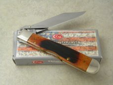 Case XX USA  (2012) Pretty Bone Pilot Test Run 6111 1/2 Swing Guard Cheetah Pattern Lockback Knife