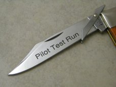 Case XX USA  (2012) Pretty Bone Pilot Test Run 6111 1/2 Swing Guard Cheetah Pattern Lockback Knife