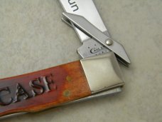 Case XX USA  (2012) Pretty Bone Pilot Test Run 6111 1/2 Swing Guard Cheetah Pattern Lockback Knife