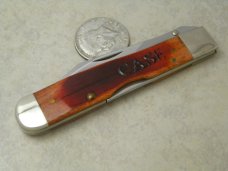 Case XX USA  (2012) Pretty Bone Pilot Test Run 6111 1/2 Swing Guard Cheetah Pattern Lockback Knife