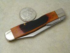 Case XX USA  (2012) Pretty Bone Pilot Test Run 6111 1/2 Swing Guard Cheetah Pattern Lockback Knife