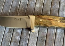 BUCK GEN 5 KNIFE, Discontinued Model, Golden/Black Wood Handle, Nickel Silver Guard BUCK GEN 5 KNIFE, Discontinued Model, Golden/Black Wood Handle, Nickel Silver Guard