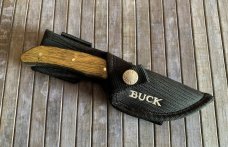 BUCK GEN 5 KNIFE, Discontinued Model, Golden/Black Wood Handle, Nickel Silver Guard BUCK GEN 5 KNIFE, Discontinued Model, Golden/Black Wood Handle, Nickel Silver Guard