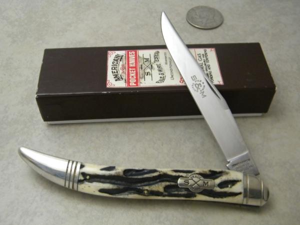 Schatt & Morgan File & Wire Tested Series 5-II Worm Groove Bone 041111 Toothpick Knife in Box c.2010