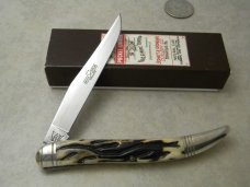 Schatt & Morgan File & Wire Tested Series 5-II Worm Groove Bone 041111 Toothpick Knife in Box c.2010