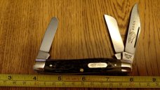 Parker Frost Schrade USA 1978-2 BISON Green Jigged Bone Stockman Pocket Knife Parker Frost Schrade USA 1978-2 BISON Green Jigged Bone Stockman Pocket Knife