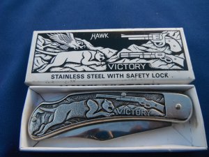 Rare Vintage Panther Victory Hawk  Lock Blade 8" Pocket Knife.  Made in Japan!!!