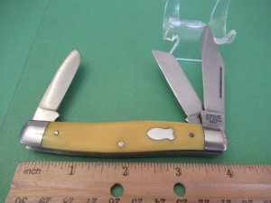 Schrade Yellow Handle Stockman Pattern # 881Y