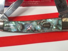 1995 Bulldog Brand Old Dominion Whittler w/ Faux Abalone Shell Handles & Frost Blade Etch -1 of 180 1995 Bulldog Brand Old Dominion Whittler w/ Faux Abalone Shell Handles & Frost Blade Etch -1 of 180