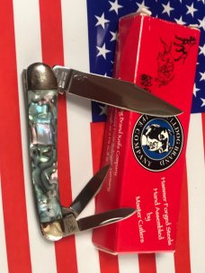 1995 Bulldog Brand Old Dominion Whittler w/ Faux Abalone Shell Handles & Frost Blade Etch -1 of 180 1995 Bulldog Brand Old Dominion Whittler w/ Faux Abalone Shell Handles & Frost Blade Etch -1 of 180