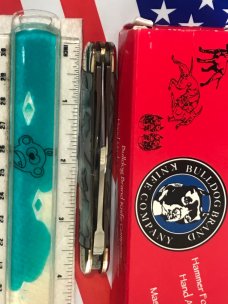 1995 Bulldog Brand Old Dominion Whittler w/ Faux Abalone Shell Handles & Frost Blade Etch -1 of 180 1995 Bulldog Brand Old Dominion Whittler w/ Faux Abalone Shell Handles & Frost Blade Etch -1 of 180