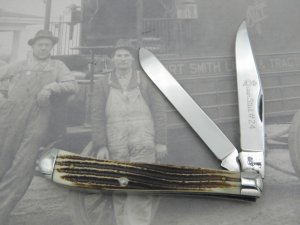 Queen Cutlery #24 Slim Trapper Winterbottom bone:  4 1/16” closed, 1958 - 1960