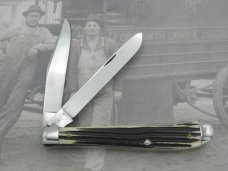 Queen Cutlery #24 Slim Trapper Winterbottom bone: 4 1/16” closed, 1958 - 1960 Queen Cutlery #24 Slim Trapper Winterbottom bone: 4 1/16” closed, 1958 - 1960